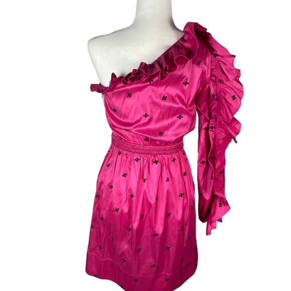 NWT Ulla Johnson Falaise Barbiecore Pink Mini Dress Size 2 Silk Blend - Picture 8 of 15